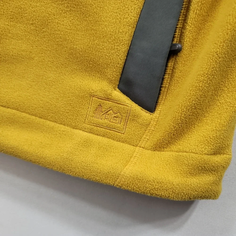 REI Fleece Vest Mens Small Yellow Gold Coop Hike Base Layer Full Zip‎